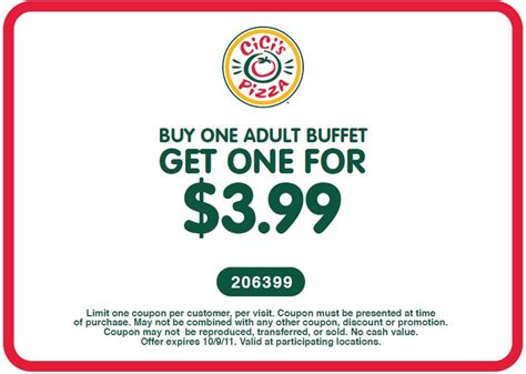 Cicis 3 99 Buffet Coupon Printable