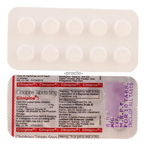 Cilnidipine 5mg Tablet: View Uses, Side Effects, Price and …