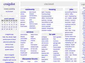 Cinci craigslist. craigslist provides local classifieds and forums for jobs, housing, for sale, services, local community, and events 