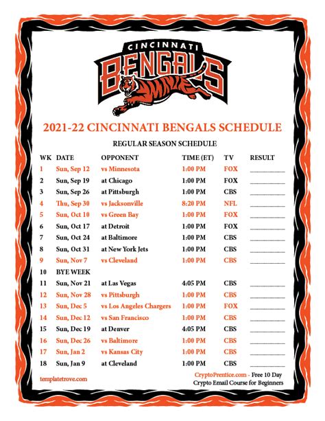 Cincinnati Bengals 2024-2024 NFL schedule Fox News