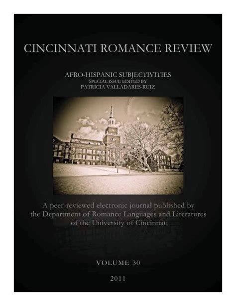 Cincinnati Romance Review University of Cincinnati