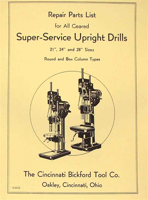 Cincinnati bickford super service drill manual. - Honda fg110 mini tiller and cultivator owners manual.