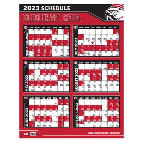 A printable version of the Reds schedule is now available in Adobe Acrobat format. Tickets. Single Game Tickets; Season Membership; ... 2023 Regular Season Schedule;. 