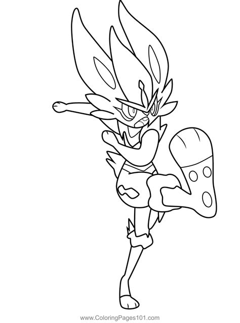 Cinderace Colouring Pages
