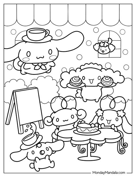 Cinnamon Roll Coloring Sheets