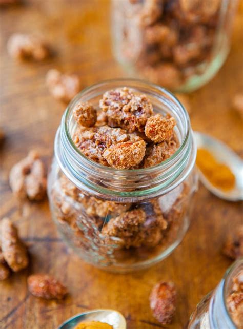 Cinnamon Sugar Candied Cashews - Averie Cooks