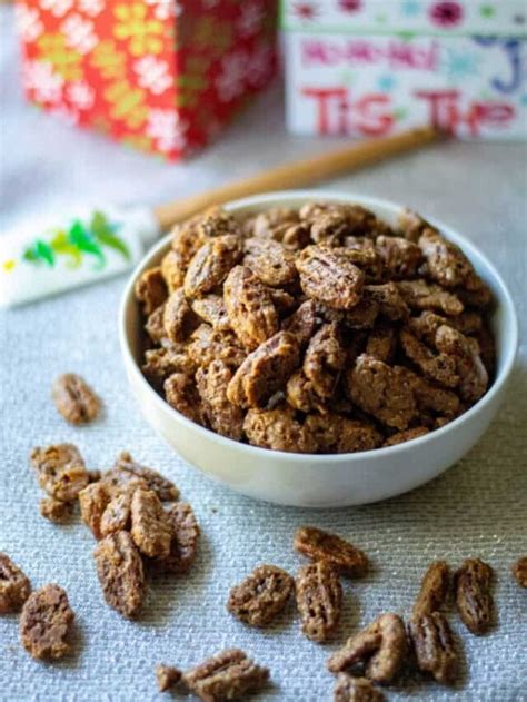 Cinnamon Sugar Coated Pecans A Wicked Whisk