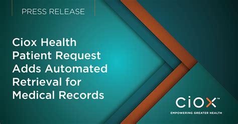 Ciox link. To begin using the Ciox managed record retrieval service, please contact OnDemand@cioxhealth.com 