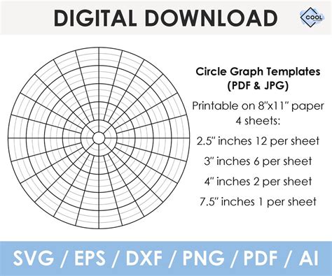 Circle Graph Template PDF Etsy