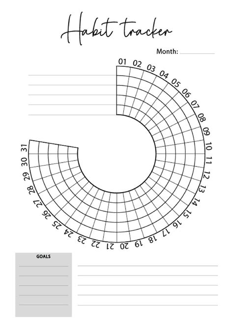 Circle Habit Tracker Printables PDF Monthly Weekly Circular Habit Tracker Habit Log Simple