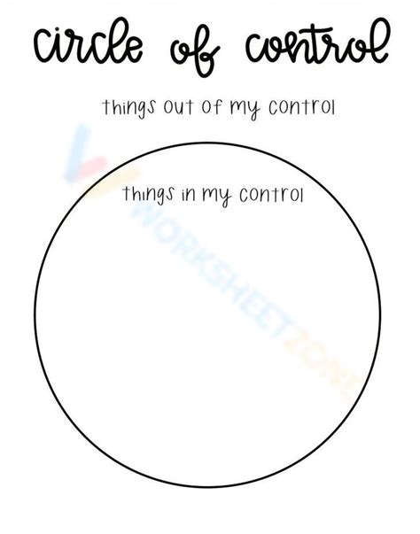 Circle Of Control Worksheet