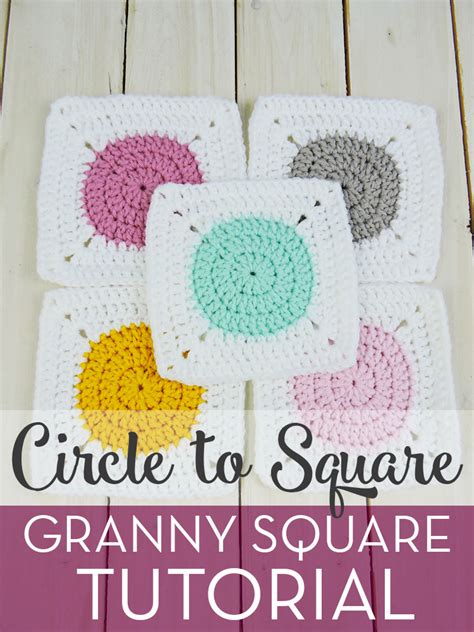 Circle to Square Granny Square Tutorial Free Pattern by Just Be Crafty