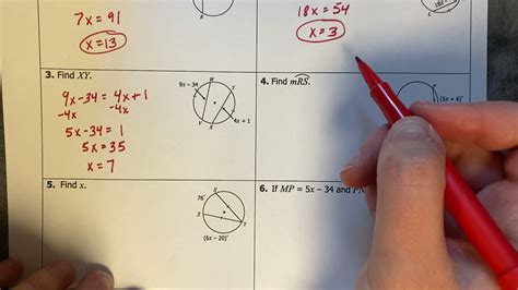 Circles: Congruent Chords and Arcs Geometry Worksheets Library
