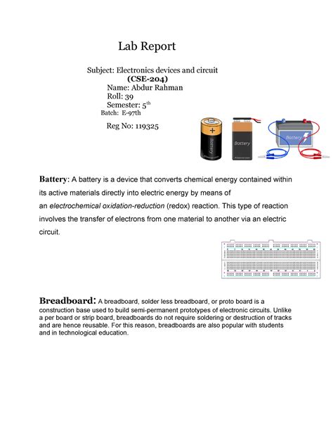 Circuit 1 lab report.  Part B; 1.  May 28, 2025 · English document from University ...