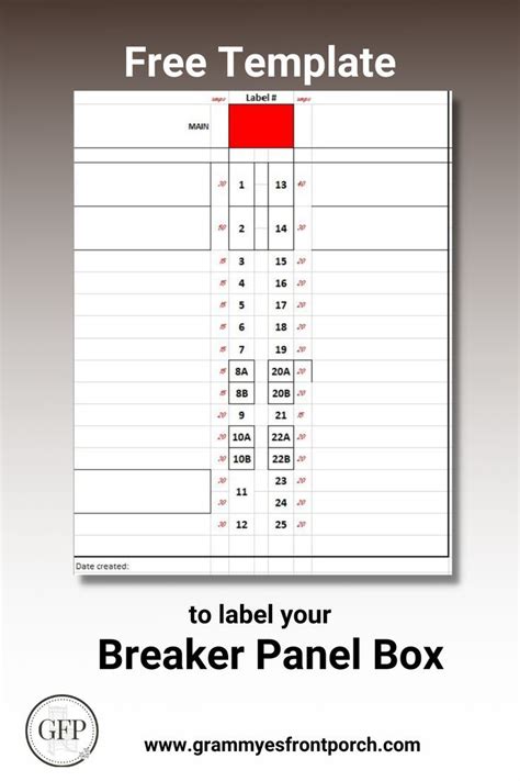 Circuit Breaker Panel Label Template Simple Sanctuary Free Breaker Box
