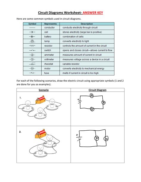 Circuit Diagram Worksheet Answers
