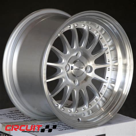 Circuit Performance Wheels: CP51 15x8.5 4x100 Silver with Machined Face ...