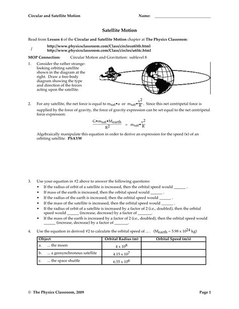 Circular And Satellite Motion Answers