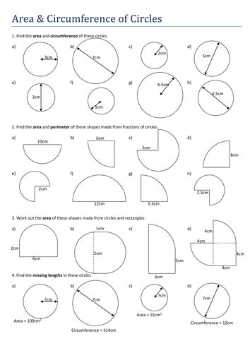 Circumference and area of circles worksheet show work.  This printable worksheet is ideal...