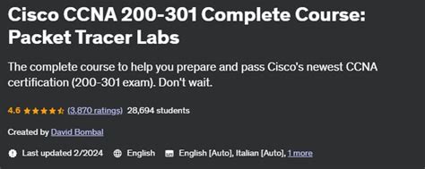 Cisco CCNA 200-301 Complete Course: Packet Tracer Labs