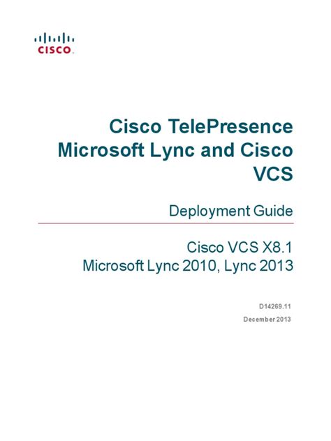 Cisco lync and vcs deployment guide. - Manual for 1999 yamaha warrior 350.
