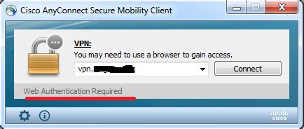 Cisco secure client web authentication required.  With this combination some...