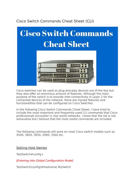 Cisco switch commands cheat sheet Cisco switch, Cisco, Switch