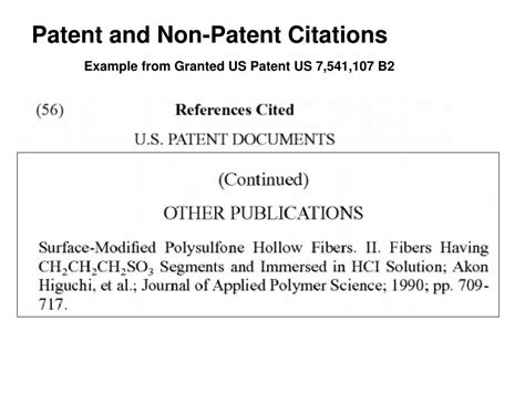 Citing Patents and Designs. The format for citing a patent will vary depending on the style guide or journal guidelines. Below are a few examples. ACS Style. Inventor(s). Title of Patent. Country x,xxx,xxx, Month, day, year. Santerre, P. J. Fluoroligomer Surface Modifiers for Polymers and Articles Made Therefrom. Canadian …. 