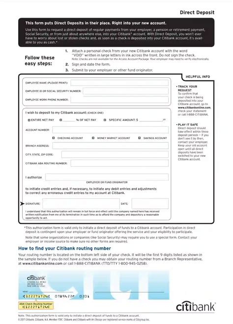 Citibank Direct Deposit Form 20202022 Fill and Sign Printable