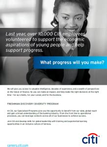 Citibank freshman discovery program. Freshman Discovery Diversity Program-Spring 2023. Assistant Vice President, Early Career Marketing 1w 