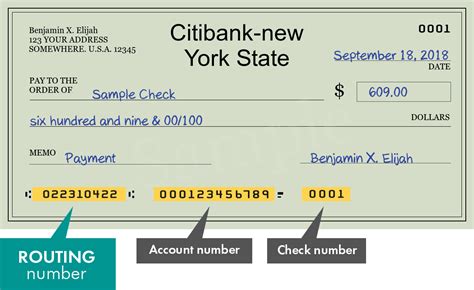 The checking and ACH routing number for Citibank in New York is