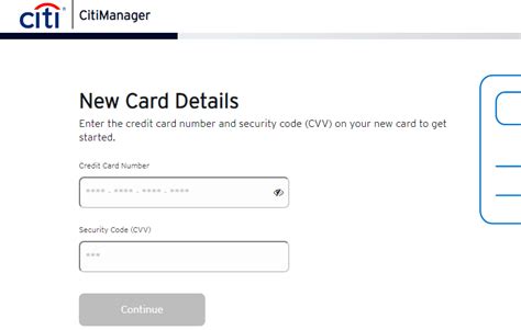 Reinstate Account Initiation . From the CitiManager Site side navigation bar, click the Cards icon.. The Card Details screen displays.. Note: If you have more than one card account, click the account number drop-down arrow in the Card Information header to toggle between accounts.. 