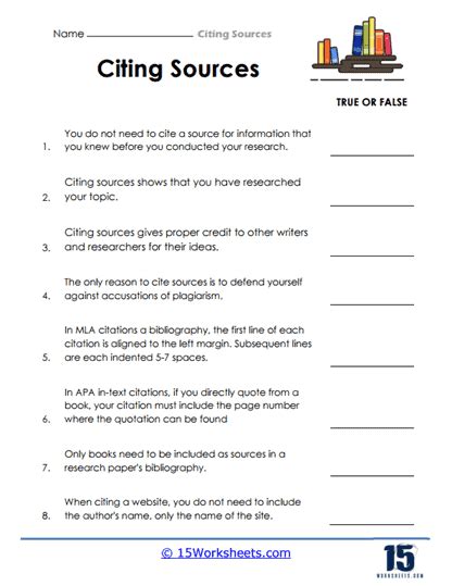 Citing sources worksheet pdf.  This assignment should take you one-two hours.  Your middle scho...