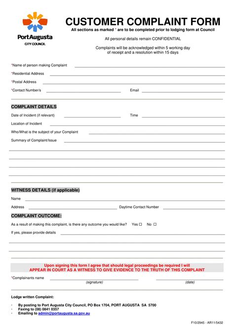 Citizens Fillable Complaint Form Printable Forms Free Online