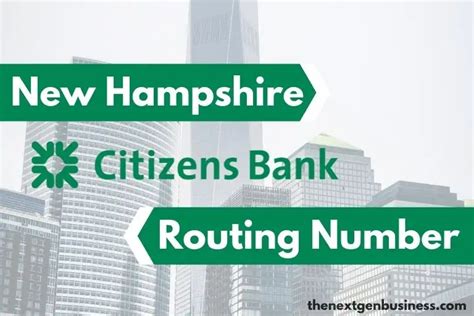 Citizens bank routing number new hampshire. Things To Know About Citizens bank routing number new hampshire. 