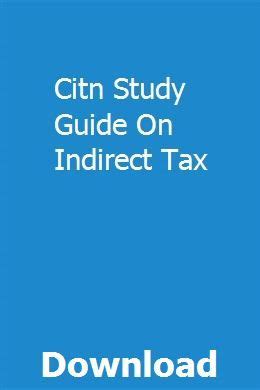 Citn study guide on indirect tax. - 1999 ford windstar owners manual free.