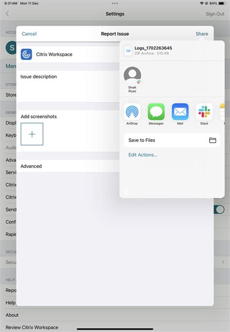 Citrix Files Citrix Workspace app for iOS