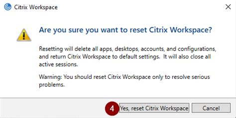 Citrix Workspace reset and cleanup / Reset Citrix Workspace