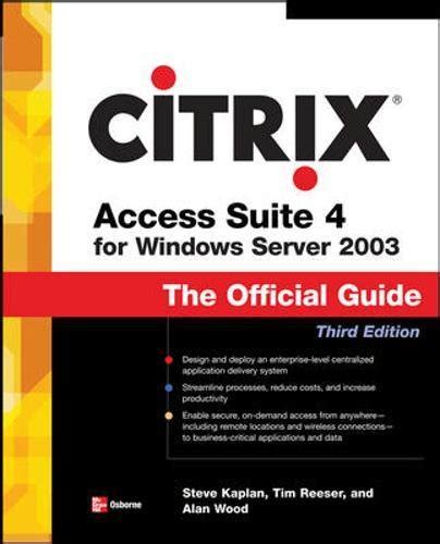Citrix access suite 4 for windows server 2003 the official guide third edition. - Health and wellness textbook gordon free online.