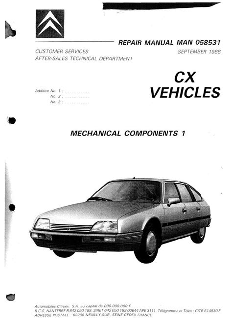 Citroen cx 1988 1991 repair service manual. - 1999 acura cl torque converter seal manual.