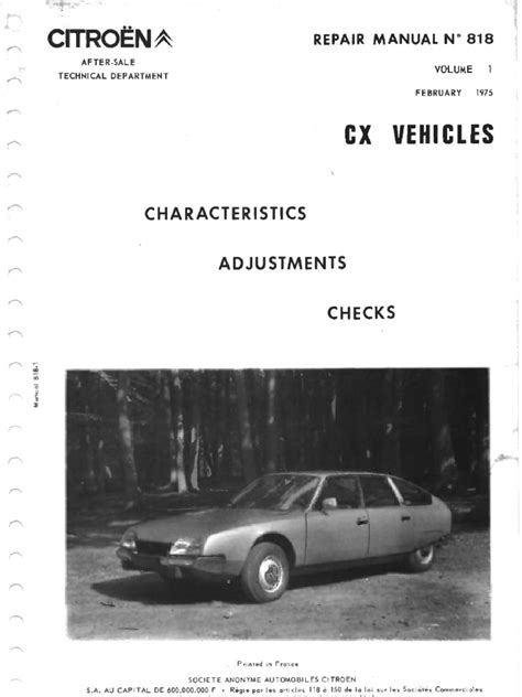 Citroen cx manual series 1 volume 1 cv. - Bedienungsanleitung für einen sänger magic 9.
