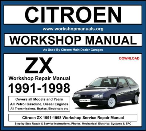 Citroen zx 1991 1998 workshop service manual. - 2000 ford f350 diesel repair manual.