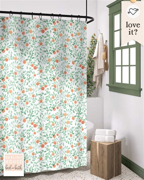 Citrus Fruit Shower Curtain Boho Green Botanical - Etsy