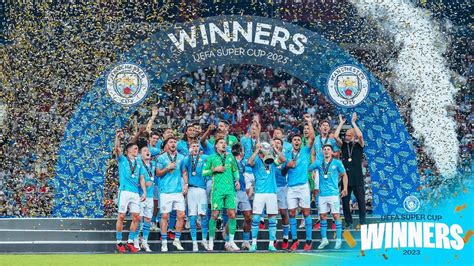 City lift UEFA Super Cup after penalty shoot out victory over Sevilla -  uefa supercup ~LMQ5PM~