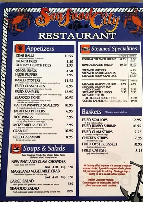 City Cafe Menu With Prices