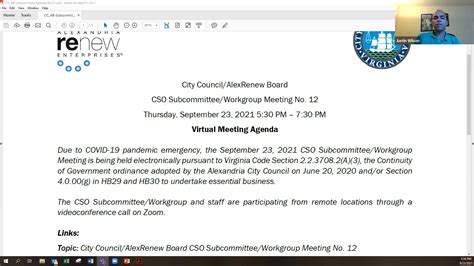 City Council/AlexRenew Board CSO Workgroup Meeting