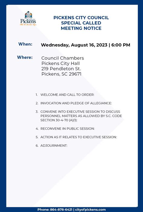 City Council Agendas 2023 City Council Agendas City of Pickens, SC