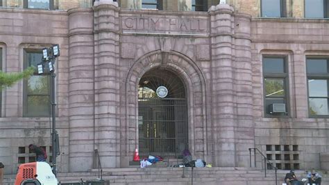 City Hall fenced off, homeless advocate set to speak later today