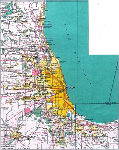 City map of chicago. 