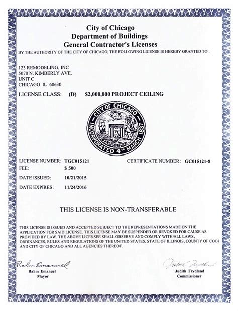 City of Chicago :: General Contractor License